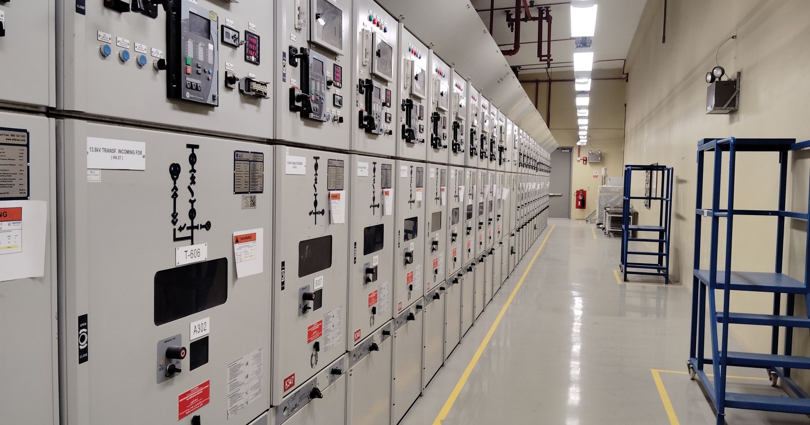 A remote utility control cabinet with surge protection devices and a bonded earth bar